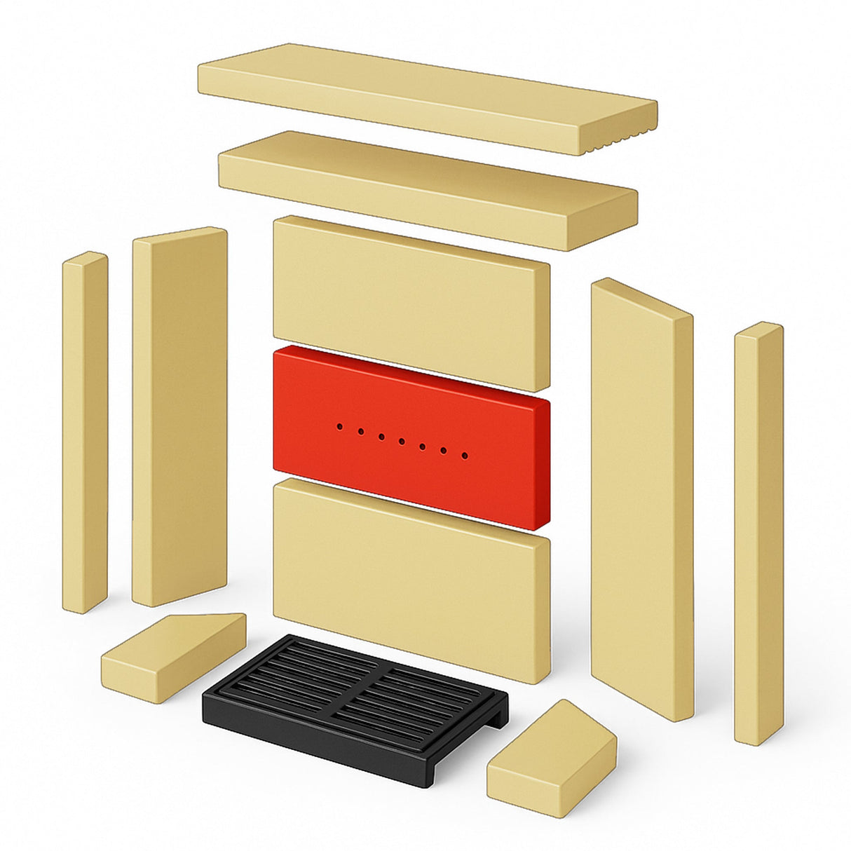 Brennraumplatte (hinten, mit Löchern) für ELBE Kaminofen