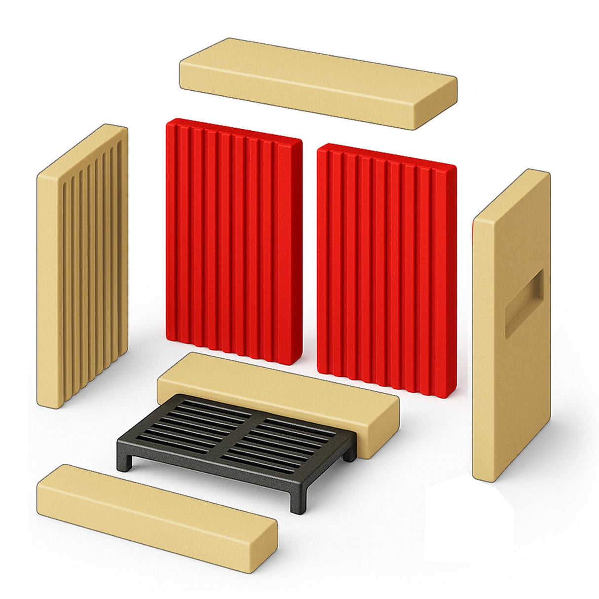 Brennraumplatten-Set 2-teilig (hinten) für GINA, LULEA Kaminofen