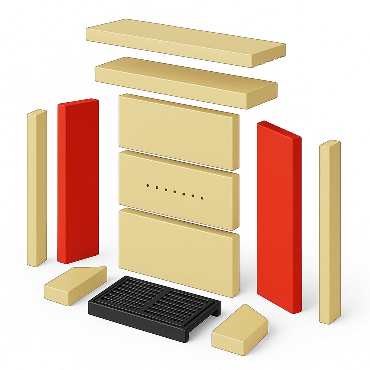 Brennraumplatten-Set 2-teilig (seitlich) für ELBE Kaminofen