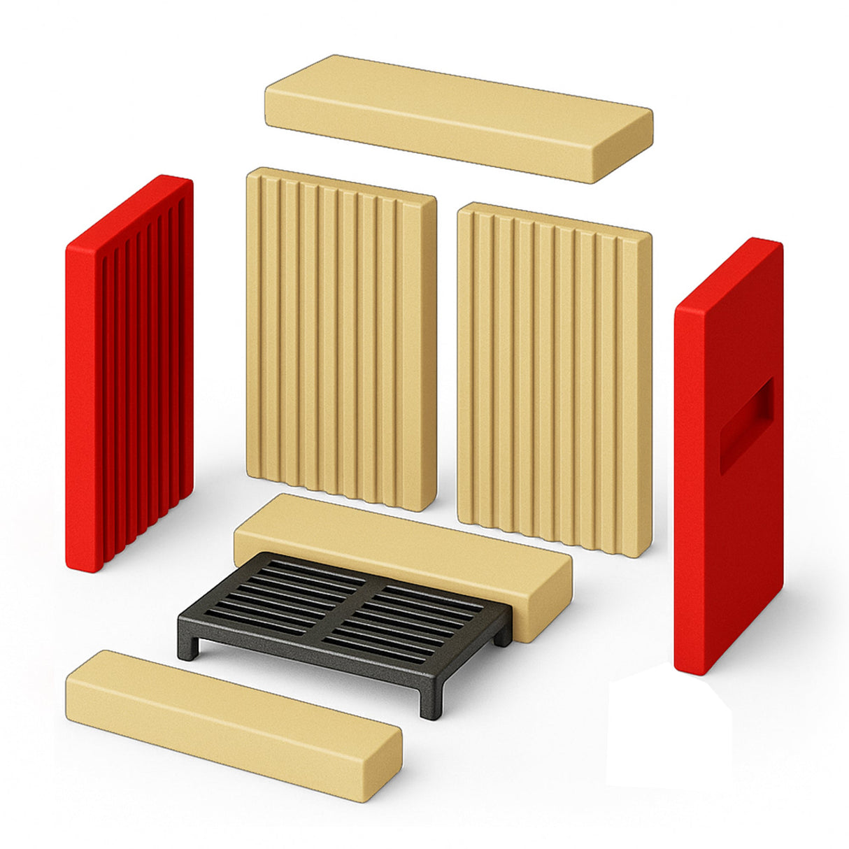 Brennraumplatten-Set 2-teilig (seitlich) für GINA, LULEA Kaminofen