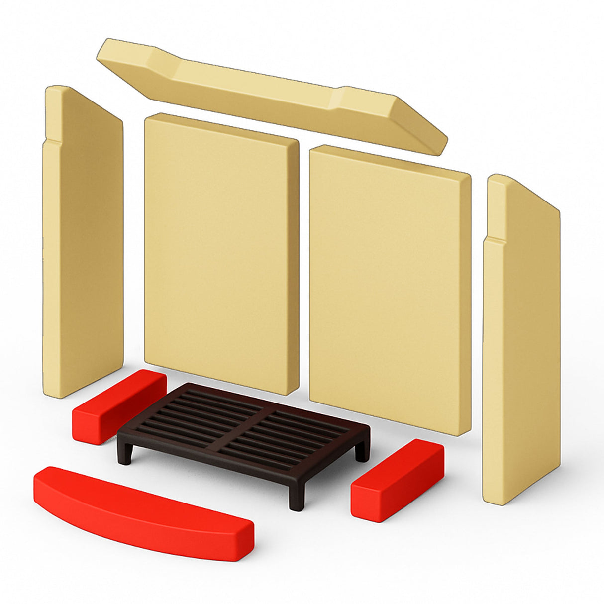 Brennraumplatten - Set 2 - teilig (unten) für PAMIR 2.0 Kaminofen - ACCENTE