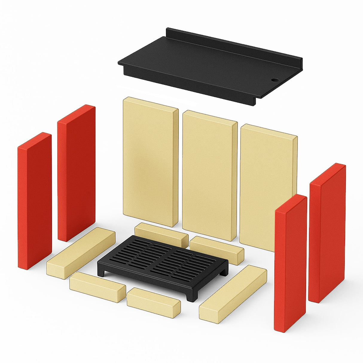 Brennraumplatten - Set 4 - teilig (seitlich) für ALDEBARAN, AREZZO, MAGNA Kaminofen - ACCENTE