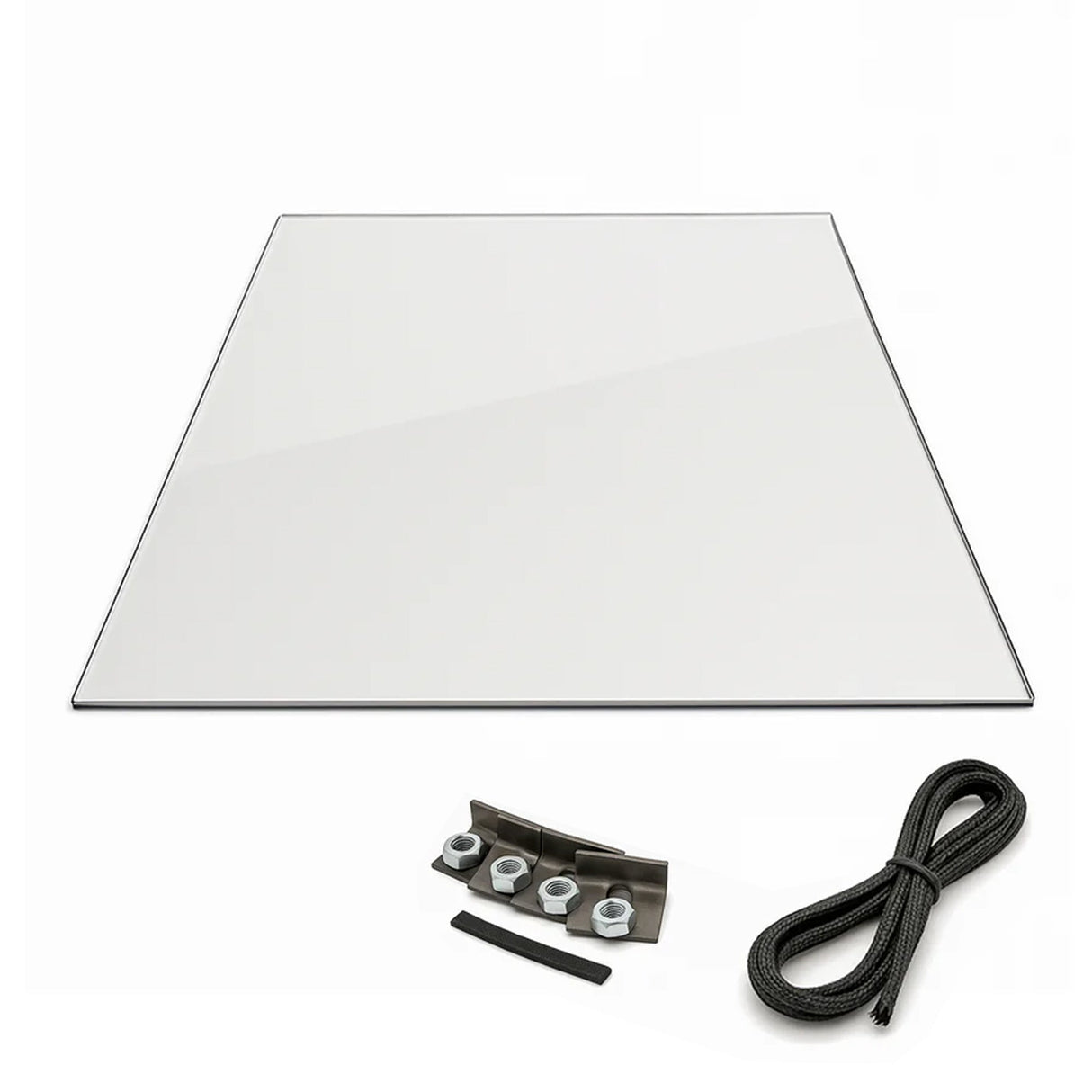 Kaminofen - Scheibe für AREZZO (inkl. Dichtung & Halteklammern - Set) - ACCENTE