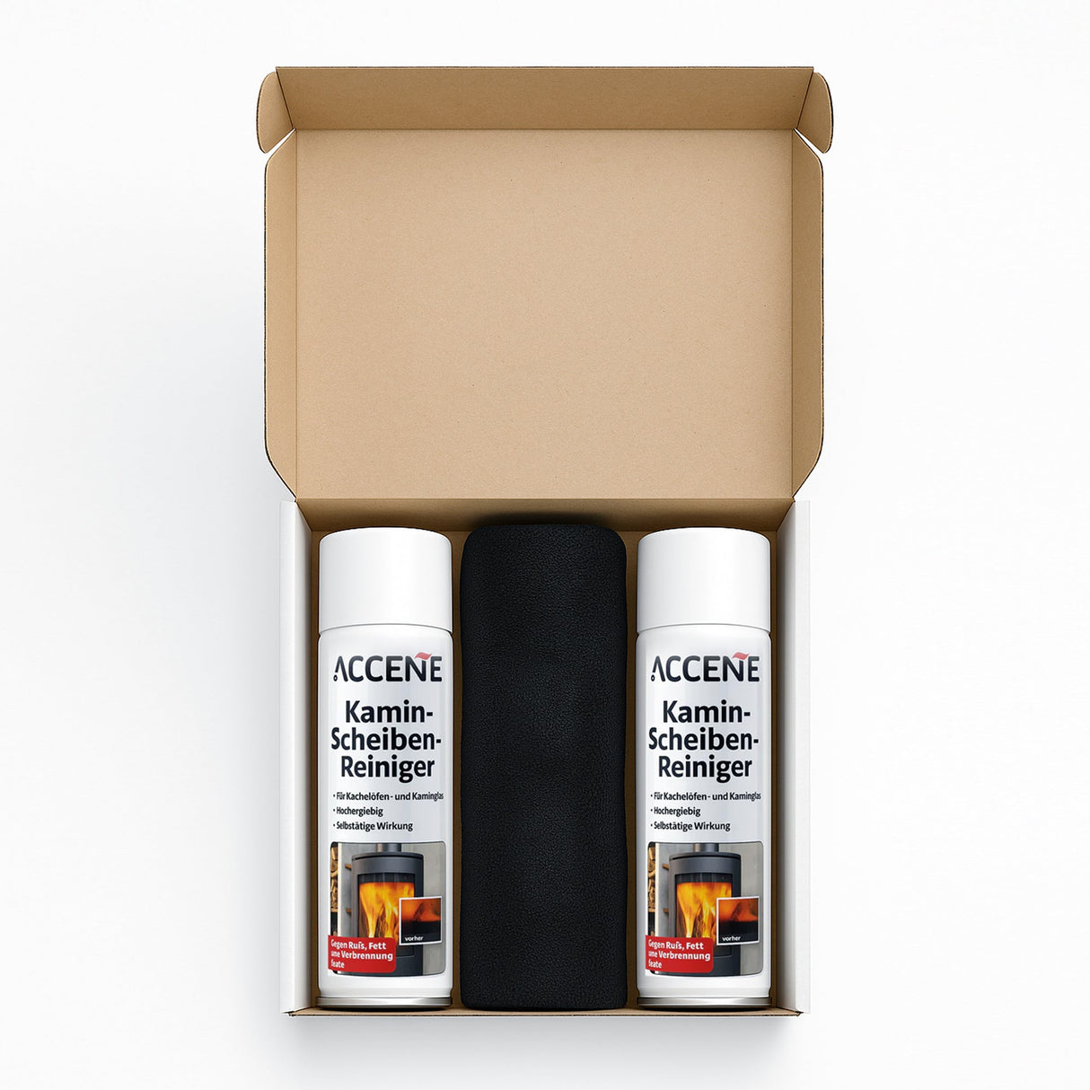 ACCENTE Kaminofen-Scheiben Pflegeset für alle Kaminöfen