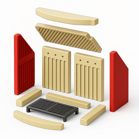 Brennraumplatten-Set 2-teilig (seitlich) für TIFANO Kaminofen
