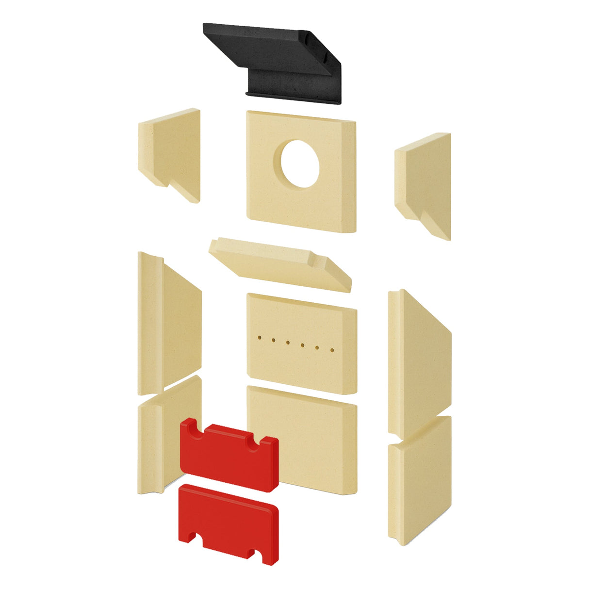 Brennraumplatten-Set 2-teilig (vorne) für K6, SASEL Kaminofen
