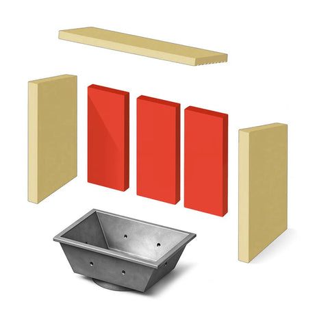 Brennraumplatten-Set (hinten) für MERAN, MODENA Kaminofen