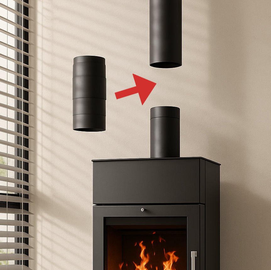 Kaminofenfilter, Emissionsfilter ACCENTE Sauberling - Einbau