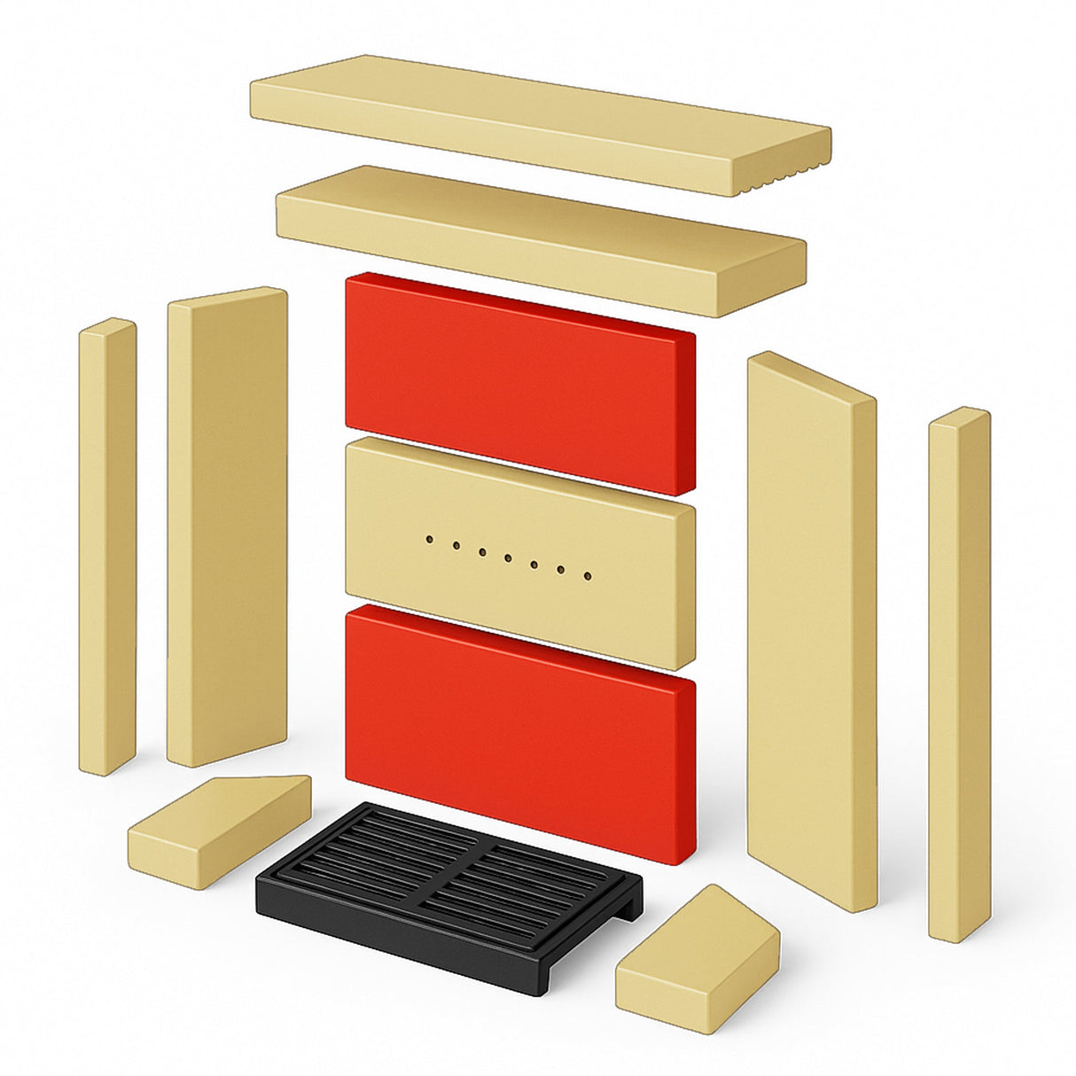 Brennraumplatten - Set 2 - teilig (hinten) für ELBE Kaminofen - ACCENTE