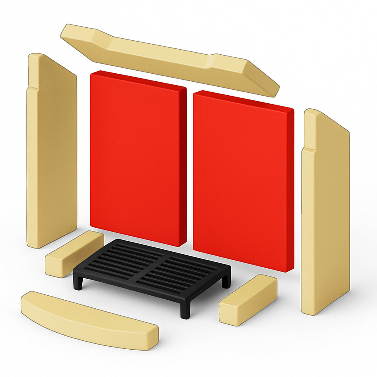 Brennraumplatten - Set 2 - teilig (hinten) für PAMIR 2.0 Kaminofen - ACCENTE