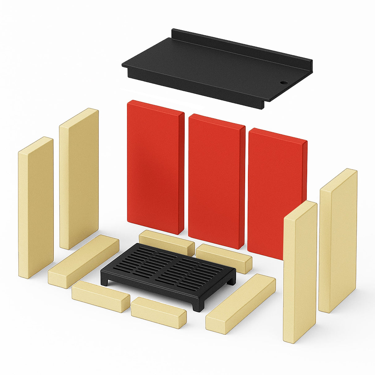 Brennraumplatten - Set 3 - teilig (hinten) für ALDEBARAN, AREZZO, EUROPA, MAGNA Kaminofen - ACCENTE