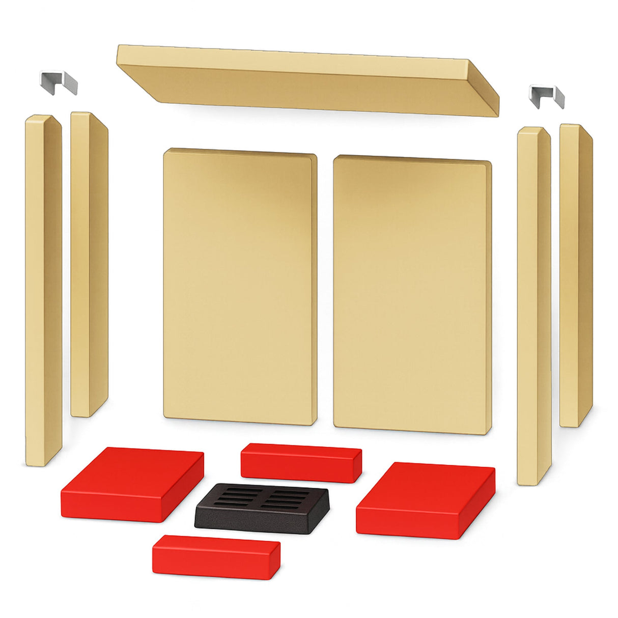 Brennraumplatten - Set 4 - teilig (unten) für AMSTAD, CASABLANCA, KIRUNA, NYBORG, STOCKHOLM, VERONA Kaminofen - ACCENTE