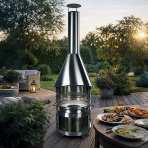 ACCENTE Grillkamin Edelstahl – Edelstahlgrill mit Kaminfunktion