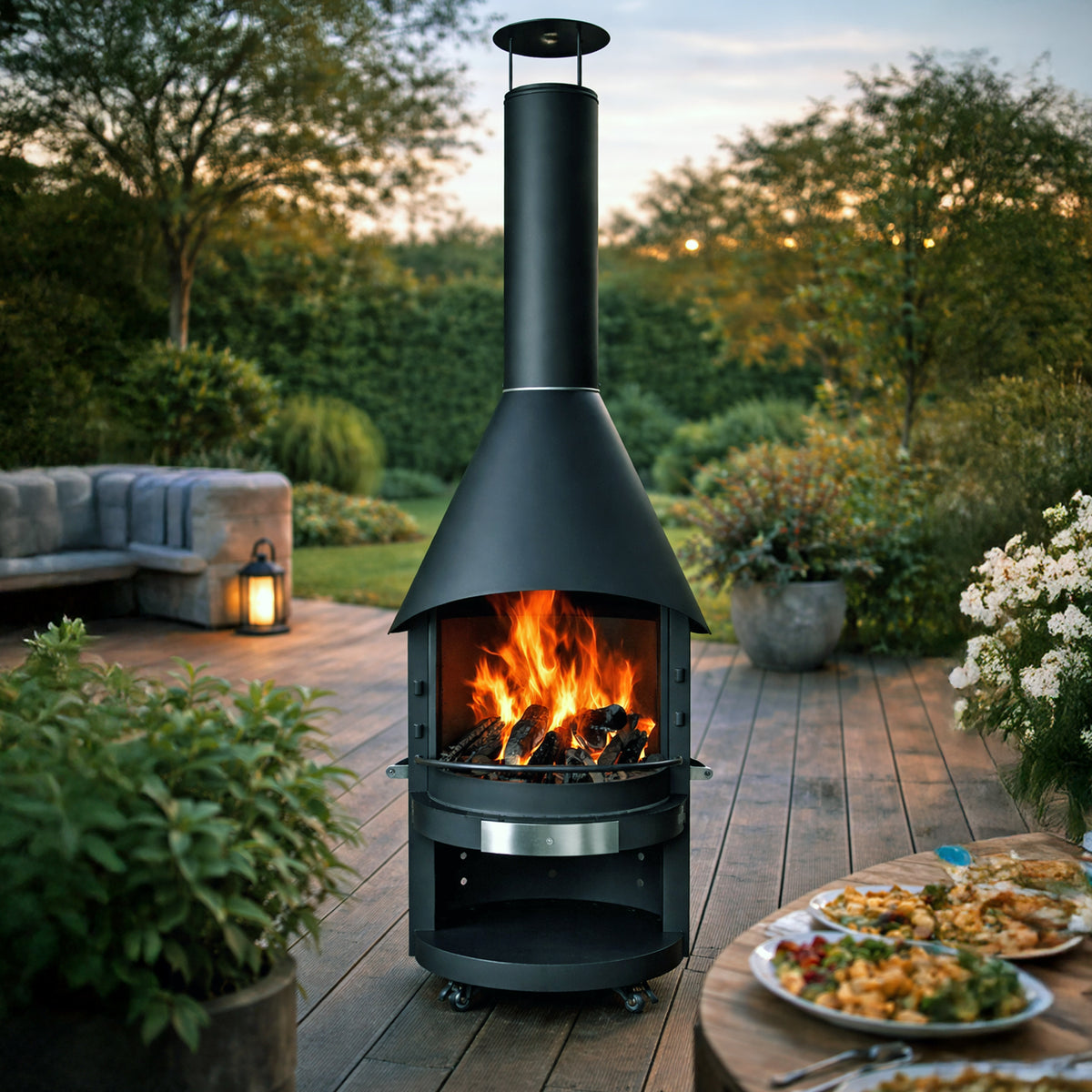 ACCENTE Grillkamin – Outdoor-Kamin mit Grillfunktion