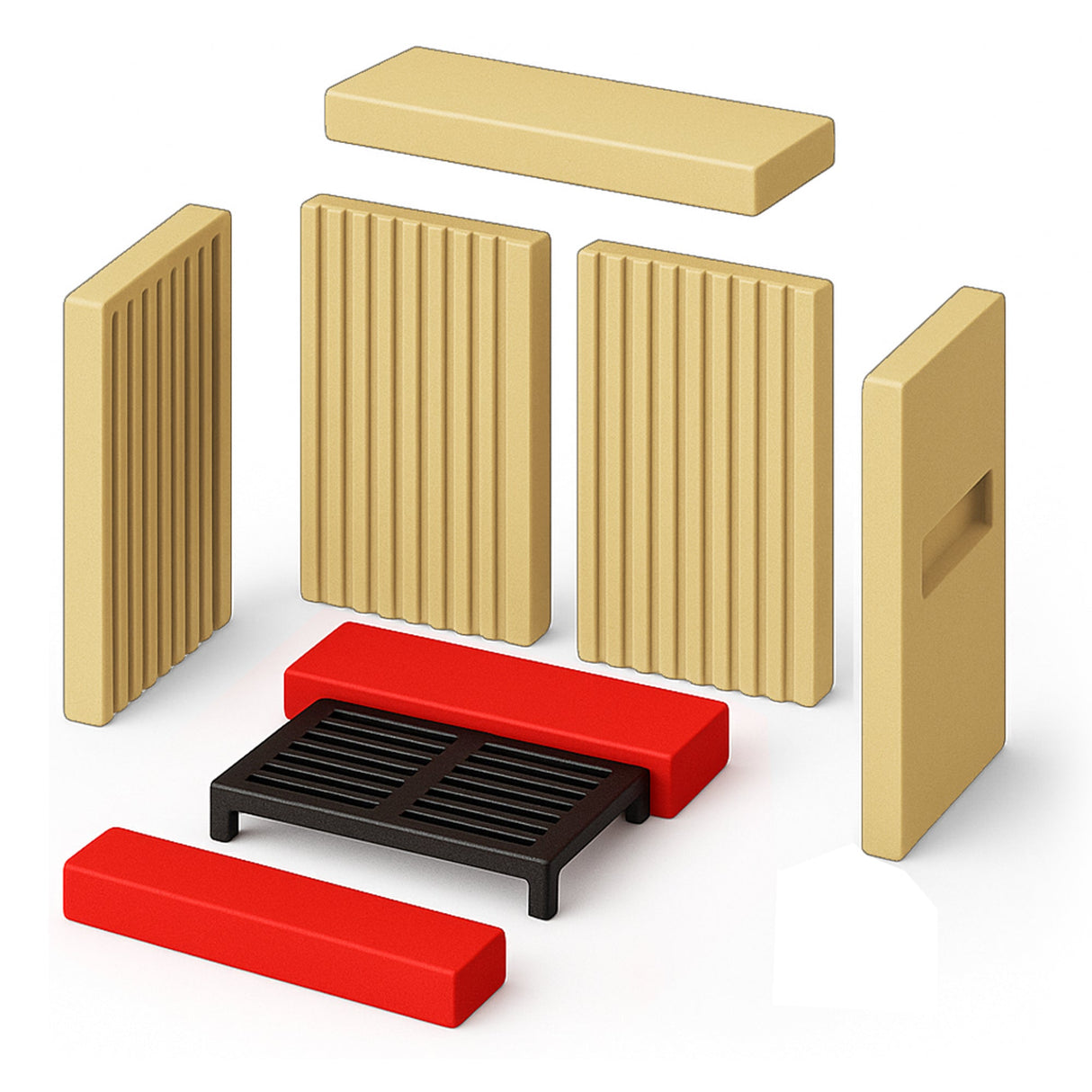 Brennraumplatten-Set 2-teilig (unten) für GINA, LULEA Kaminofen