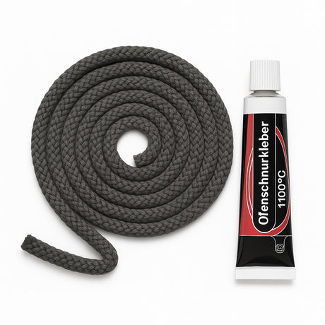 Türdichtschnur 12 mm / 10 mm, 2 m für Kaminöfen (inkl. Klebematerial) - ACCENTE