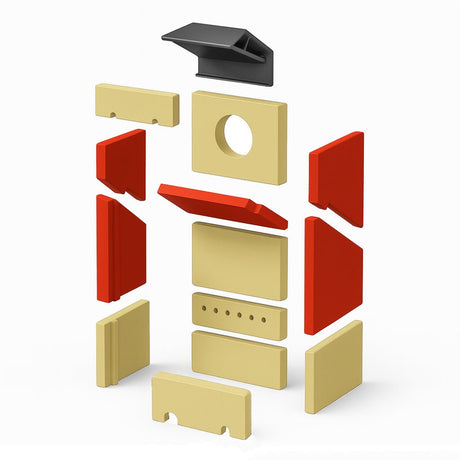 Umlenkplatten-Set 5-teilig (oben) für HIRI 3.0, K6 2.0 Kaminofen